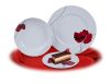18 darabos Rotberg porcelán készlet, pipacs dekorral