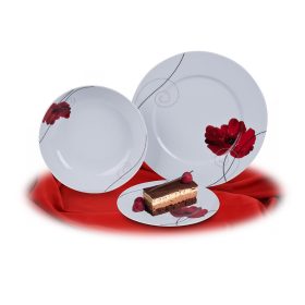 18 darabos Rotberg porcelán készlet, pipacs dekorral