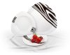 18 darabos Rotberg porcelán készlet, háromszög forma, zebra dekorral