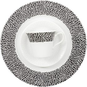   Rotberg porcelán kávéskészlet, fekete márvány dekorral 6 db