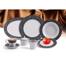   Rotberg porcelán tejszínkiöntő, fekete márvány dekorral