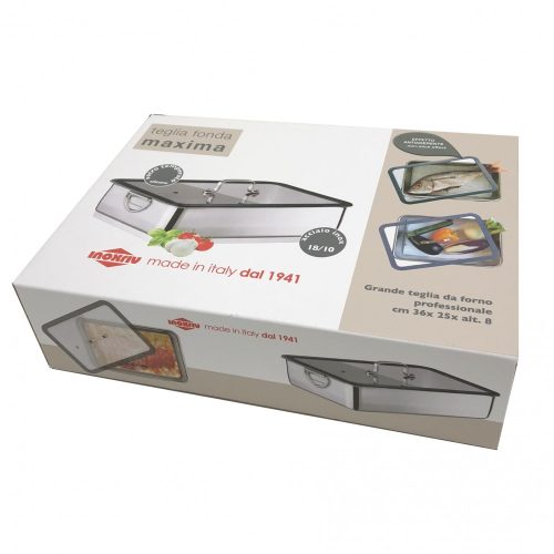 Maxima mély tepsi hőálló üvegfedővel, lehajtható füllel 36x25x8 cm